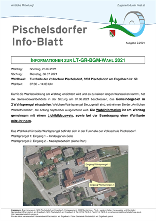 Pischelsdorfer Info-Blatt 2-2021
